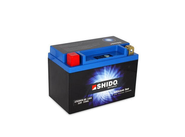 Shido LTX20CH-BS Lithium Batteri 12V, 6Ah, 72Wh, 150x87x164 